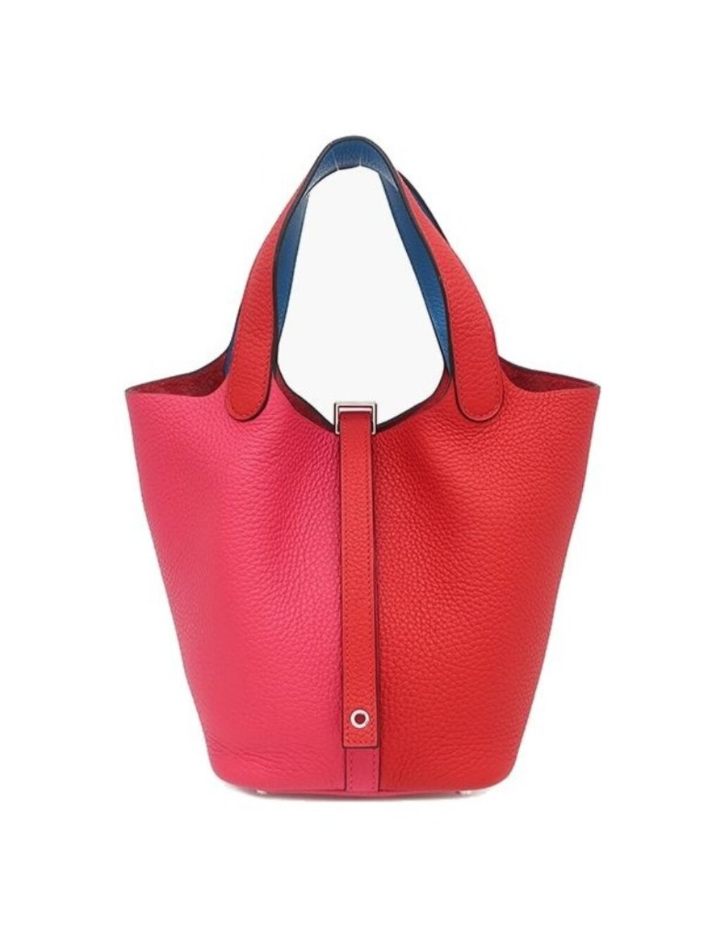 Hermes Handbag Picotin Lock PM Casaque Taurillon Clemence Rose Rouge de Coeur
